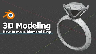 Blender Jewelry - How to make Diamond Ring -  3D modeling with reference image - Part 2