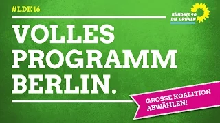 Wahlprogramm Parteitag - Bündnis 90/Die Grünen Berlin