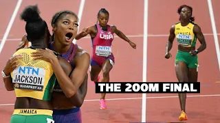 A crazy 2023 track and field championships record breaking 200m final|2023 track championships