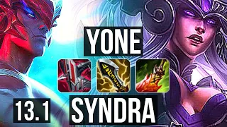 YONE vs SYNDRA (MID) | 11/0/10, Legendary, 500+ games | KR Master | 13.1