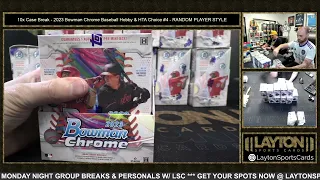 CELESTEN SUPERFRACTOR! 10x Case Break - 2023 Bowman Chrome Baseball Hobby & HTA Choice #4