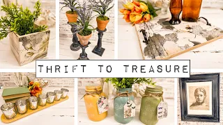 Thrift to Treasure - Upcycling 7 Items from my Stash - Thrift Flip - DIY Paint & Decoupage Paper