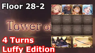 [GBF] Tower of Babyl - Floor 28-2 (Magna Fire, 4-turns, No Switches, Luffy Edition)