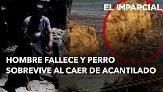 Hombre fallece y perro sobrevive al caer de un acantilado 🐶😱 🚙