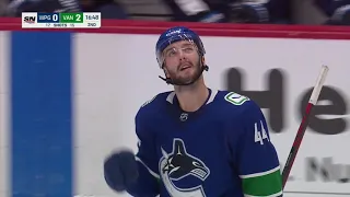 Kyle Burroughs' First NHL Goal, 2-0 vs Jets (Nov. 19, 2021) (ALL CALLS)