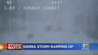 Sierra Storm Makes For Dangerous Driving Conditions On I-80