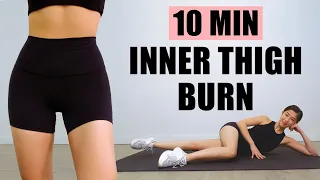 10 MIN INNER THIGH BURN WORKOUT | Lose Inner Thigh Fat At Home | No Equipment | Mish Choi