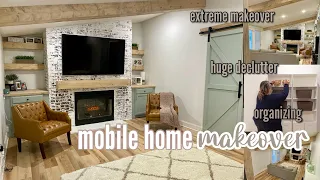 *NEW*MOBILE HOME LIVING ROOM MAKEOVER REVEAL | 1991 double wide mobile home transformation | ep. 18