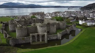 Beaumaris castle drone flight