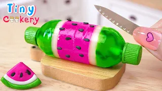 Watermelon Bottle Jelly 🍉 1000+ Miniature Fruit Jelly Idea | Dessert Recipes by Tiny Cookery 💚