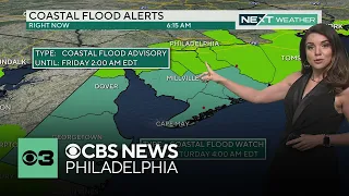 Cloudy weather to start Thursday before PM, overnight rain; coastal flood alerts in place