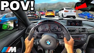 You Drive A Straight Piped BMW M4 F82 To BMW M TOWN CAR MEET! [LOUD EXHAUST POV]