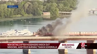 Riders knock out windows, jump from train when fire breaks out