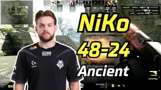 CS2 POV | NiKo (48-24) (Ancient) | FACEIT Ranked | March 4, 2024 #cs2 #demo #g2 #pov