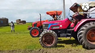 kubota MU5502 4wd vs Mahindra Arjun novo 605 di i || tractor race competition with loaded rotavator