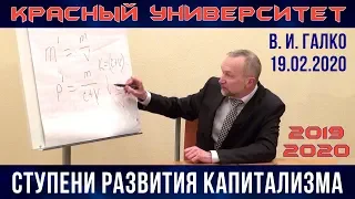 Ступени развития капитализма. В.И.Галко. Красный университет. 19.02.2020.