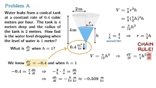 Related rates: three worked examples