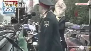 DNR Leader Zakharchenko Drunk During Victory Parade In Donetsk