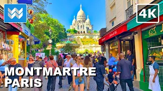 [4K] Montmartre (Sacré-Cœur) Paris France 🇫🇷 Walking Tour Vlog & Vacation Travel Guide 🎧