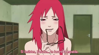 karin quiere lavarle la espalda a sasuke