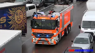 [Brennt LKW auf der A5 am Flughafen] Einsatzfahrten der Berufsfeuerwehr + Autobahnpolizei Frankfurt