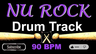 Nu Rock Drum Track 90 BPM, Drum Beat for Bass Guitar Backing Tracks, Drum Beats Instrumental 🥁 542