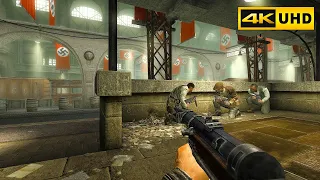 Escape The Nazis | German Train Station | Ultra High Graphics Gameplay [4K 60FPS UHD] Wolfenstein