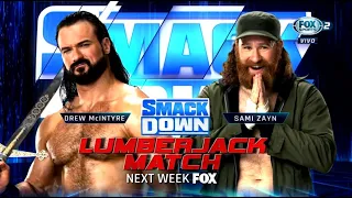 Drew McIntyre Vs Sami Zayn: Lucha de Leñadores - WWE SmackDown Español Latino: 22/04/2022