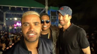Enrique and Zion y Lennox on set of the "Súbeme La Radio" Music Video