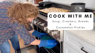 COOK WITH ME! Pumpkin Shaped Breads, White Chicken Soup, Crackers & Cucamelon Pickles