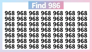 How Good Are Your Eyes? Can you Spot 986 in this visual optical puzzle within 5 seconds!#brainteaser