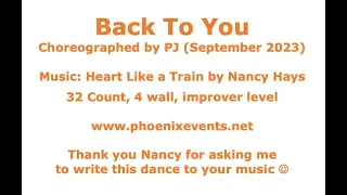 Back To You line dance choreographed by PJ  (September 2023)