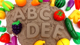 Learn Names of Fruits and Vegetables with Kinetic Sand~ Do You Know Them All?