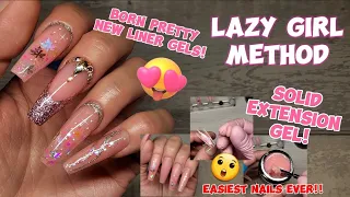 "LAZY GIRL" METHOD PINK AUTUMN NAILS! SOLID EXTENSION GEL | FEAT. BORN PRETTY NEW LINER GELS! 😍