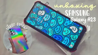 samsung galaxy A23 aesthetic unboxing 🤍✨️ | accessories & setup ✨️