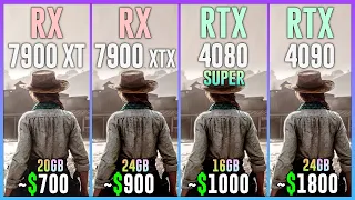 RX 7900 XT vs RX 7900 XTX vs RTX 4080 SUPER vs RTX 4090 - Test in 20 Games