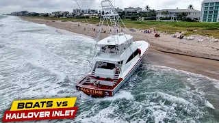 MILLION DOLLAR NIGHTMARE AS 92FT VIKING ENDS UP ON THE BEACH ! | Boats vs Haulover Inlet