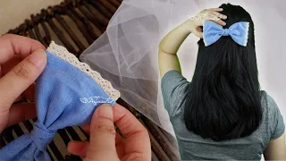 LACE Bow Tutorial - Making Hair Bows out of Fabric and Lace for Beginners