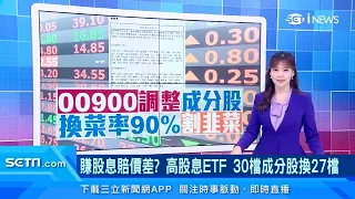 賺股息賠價差？高股息ETF「00900」30檔成分股換27檔｜台股新聞｜三立iNEWS苑曉琬 主播｜訂閱@money_setn看更多 財經新聞