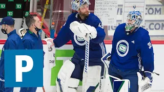 Vancouver Canucks goaltender Thatcher Demko speaks to the media | The Province