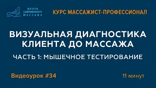 Визуальная диагностика клиента до массажа. Мышечное тестирование. Видеоурок 34 Курса массажистов