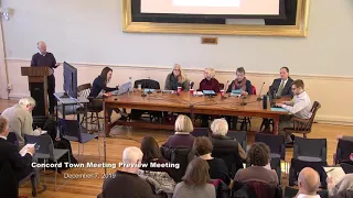 Concord Town Meeting - Preview Meeting - December 7, 2019