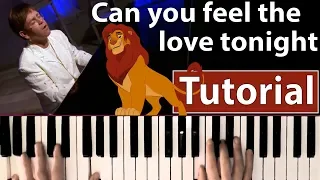 Como tocar "Can you feel the love tonight"(Elton John) - Piano tutorial, partitura y mp3