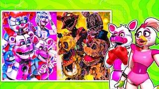 FNAF Sister Location VS Rotten Animatronics REACT with Glamrock Chica and Funtime Foxy