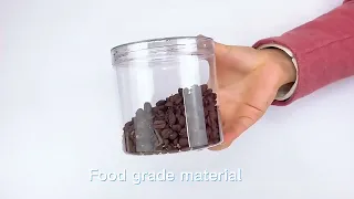 100ml Grade Plastic Cookie Jar with Sliver Black Aluminum Lid Custom plastic pet jar for food