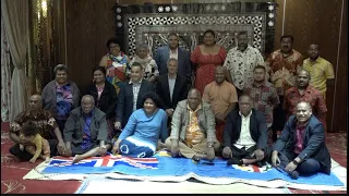 Fijian President accorded a traditional welcome ceremony from the Fijian community in Auckland