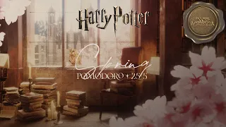 Spring Study at the Hogwarts Library🌸˖°Pomodoro 25/5 ✨2 hours🕯️Harry Potter inspired