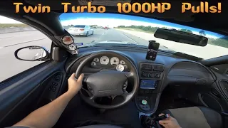 Twin Turbo Cobra Goes WIDE Open Throttle On The Street. ALL THE BOOST! Digs & Highway Pulls!