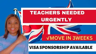 TEACHING JOBS IN THE UK 🇬🇧 WITH VISA SPONSORSHIP | APPLY NOW | BECOME A TEACHER IN THE UK