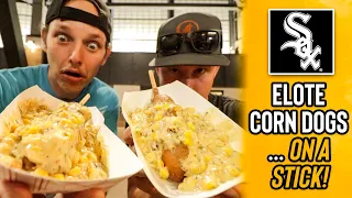 Eating Elote Corn Dogs on a Stick at Guaranteed Rate Field | *CHICAGO WHITE SOX BEST FOOD ITEM?!*